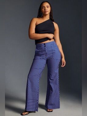 ✨Maeve (NWOT) The Naomi Printed Wide-Leg Flare Pants Size 4